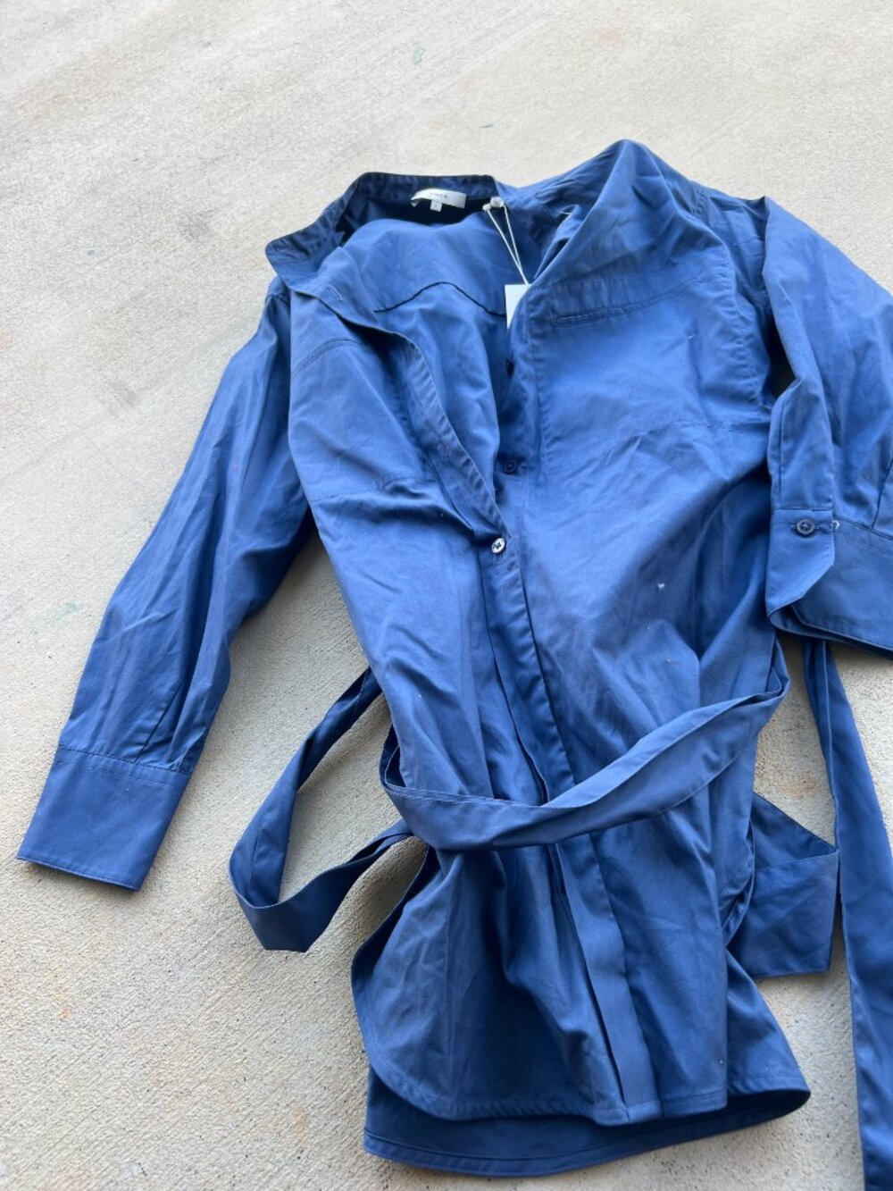 NWT Vince oversized belted shirt‎ tunic size small - Picture 9 of 14